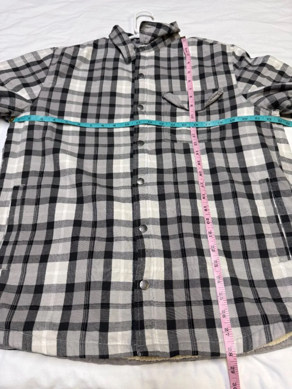 The‎ North Face Men’s Sherpa Flannel Jacket Large Plaid Snap EUC